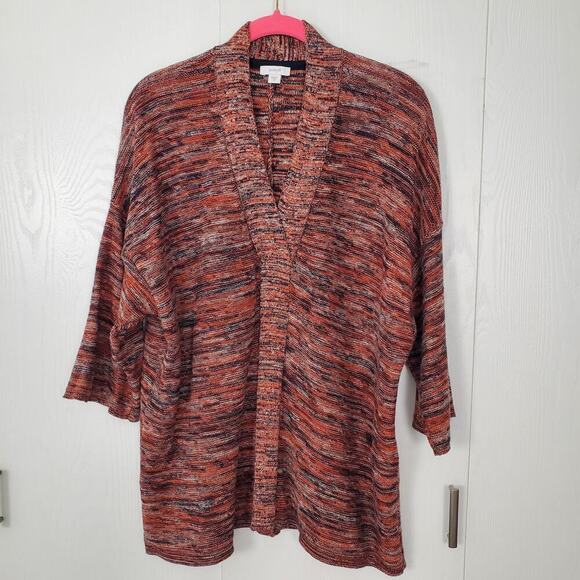 J. Jill Pure Jill Oversized Sweater Size Petite XS Space Dye V Neck Wide Sleeve - Picture 1 of 7